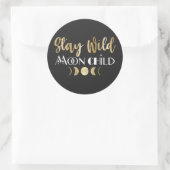 Blijf Wild Moon Kind Ronde Sticker (Tas)