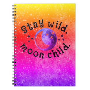 Blijf Wild Moon Kind Roze Paarse Ombre Glam Notitieboek