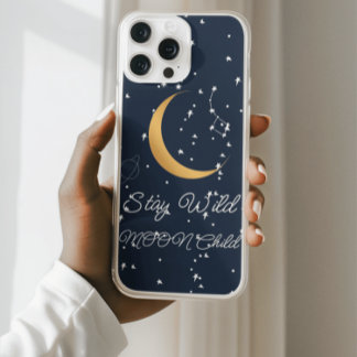 Blijf Wild Moon Kind Telefoonhoesje – Galaxy Boho iPhone 16 Pro Max Hoesje