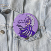 Blijf Wild Moon Klassiek Ronde Button 4,0 Cm (In situ)