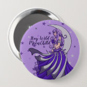 Blijf Wild Moon Klassiek Ronde Button 4,0 Cm (Voorkant /achterkant)