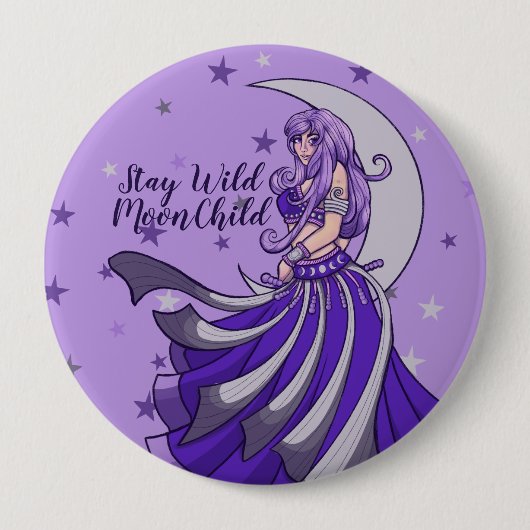 Blijf Wild Moon Klassiek Ronde Button 4,0 Cm (Voorkant)