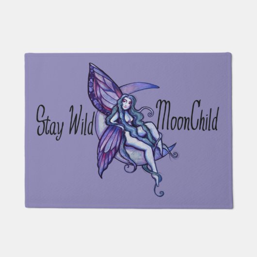 Blijf Wild MoonChild Moon Child Fairy Paars Deurmat (Voorkant)