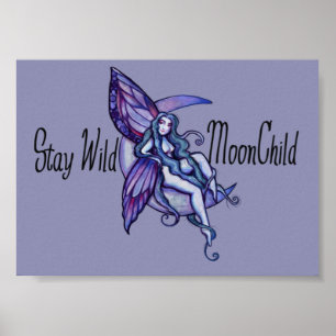 Blijf Wild MoonChild Moon Child Fairy Paars Poster