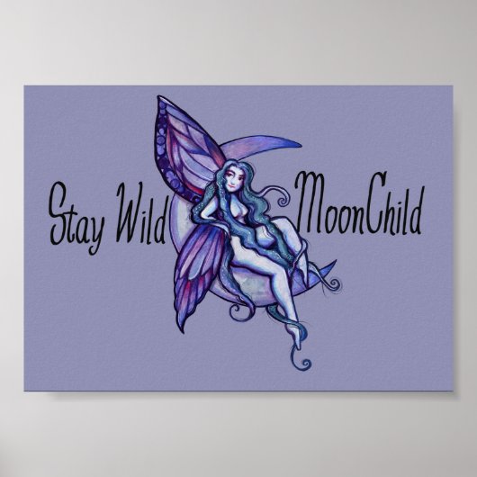 Blijf Wild MoonChild Moon Child Fairy Paars Poster (Voorkant)