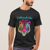 Blijf Wild Neon Tiger Leopard T-shirt Levendig Ont (Voorkant)