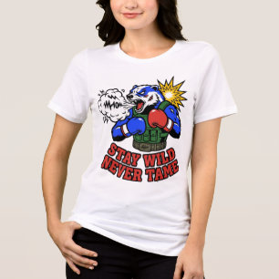 Blijf Wild Nooit Getemd Boxer Das Grafisch T-Shirt