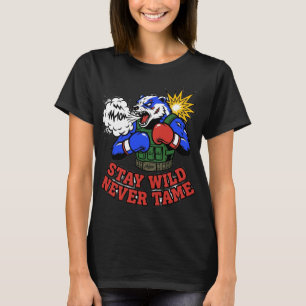 Blijf Wild Nooit Getemd Boxer Das Grafisch T-Shirt