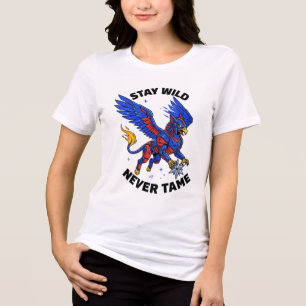 Blijf Wild Nooit Getemd Cybernetische Griffin Graf Tri-Blend Shirt