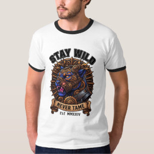 Blijf Wild Nooit Getemd Mechanische Panter T-shirt