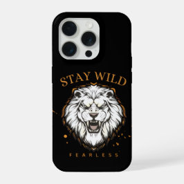 Blijf Wild Onbevreesde Leeuw Phonehoesje | Estheti iPhone 15 Pro Case