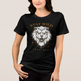 Blijf Wild Onverschrokken Leeuw T-Shirt | Unisex E