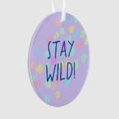 "Blijf Wild!" Pastel Rainbow Leopard Print Ornament (voorkant)