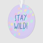 "Blijf Wild!" Pastel Rainbow Leopard Print Ornament (voorkant)