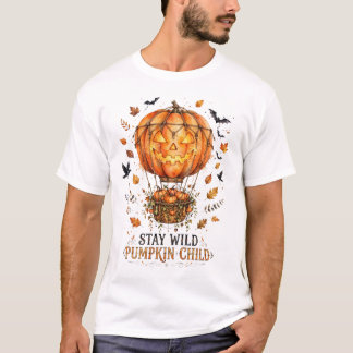 Blijf Wild Pompoen Kind Shirt Boho Herfst Hallowee
