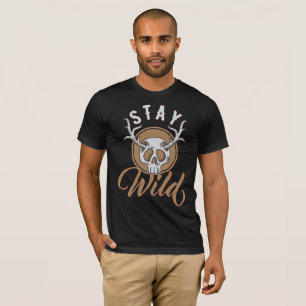 Blijf Wild - Retro Herten Schedel Vintage T-Shirt