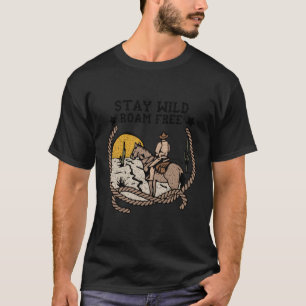 Blijf Wild Roam Gratis Western Land Koe T-shirt