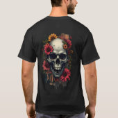 blijf wild schedel kunst bloemenschedel kreeg t-shirt (Achterkant)