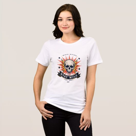 Blijf Wild Schedel T-Shirt (Voorkant volledig)