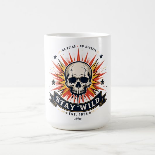 Blijf Wild Schedel T-Shirt Koffiemok (Center)