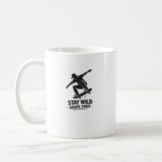 Blijf Wild Skate Gratis Skater Silhouet Ontwerp Koffiemok