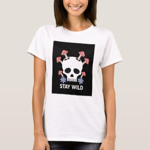 Blijf Wild Skull Mushrooms SVG, Style Human Skull T-shirt