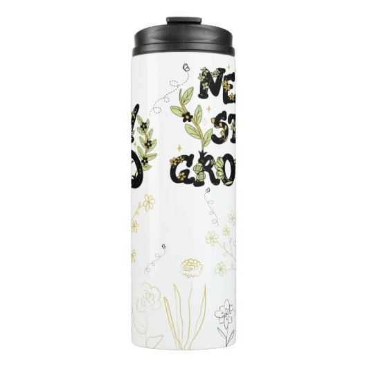 Blijf Wild. Stop nooit met groeien. Thermosbeker (Voorkant)