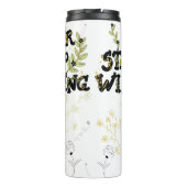 Blijf Wild. Stop nooit met groeien. Thermosbeker (Achterkant)
