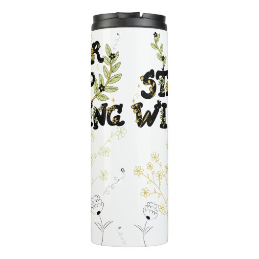 Blijf Wild. Stop nooit met groeien. Thermosbeker (Achterkant)