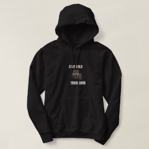Blijf Wild Train Hard Wolf Hoodie FitnessZweetShir