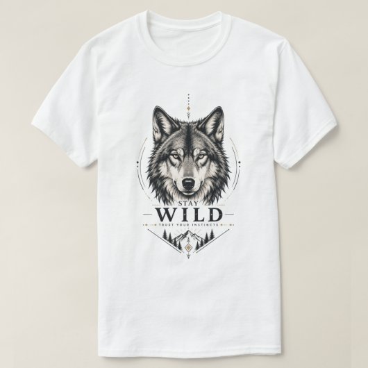 Blijf Wild – Vertrouw Op Je Instincten T-shirt (Design voorkant)