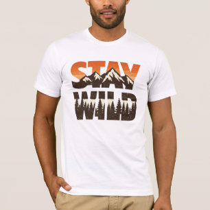 Blijf Wild Vintage Berg Bos Avontuur T-shirt