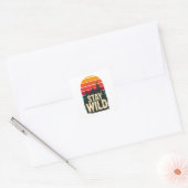 Blijf Wild Vintage Sunset Vierkante Sticker (Envelop)