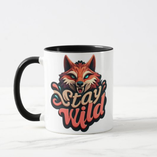 "Blijf wild vos ontwerp" Mok (Links)