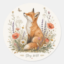 Blijf Wild Vos Wilde Bloem Bos Vos