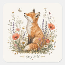 Blijf Wild Vos Wilde Bloem Bos Vos