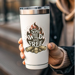 Blijf Wild & Vrij Vuurplaats Sticker | Uitgesneden
