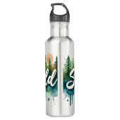 Blijf wild water fles | Natuur Splash Art (Achterkant)