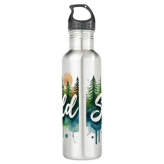 Blijf wild water fles | Natuur Splash Art (Achterkant)