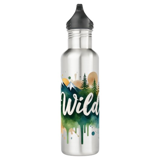 Blijf wild water fles | Natuur Splash Art (Rechts)