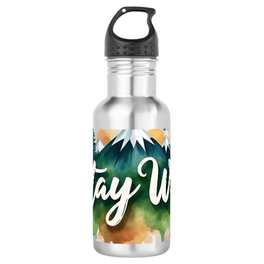 Blijf wild water fles | Natuur Splash Art (Voorkant)