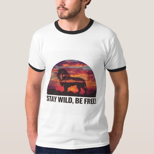 "Blijf wild, wees vrij: omarm je geest!" T-shirt (Voorkant)