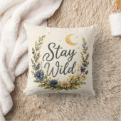 Blijf Wild Wilde Bloemen Maan Kussen Boho Bloem (Deken)
