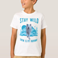 Blijf Wild Witte Wolf Sneeuw Catwalk
