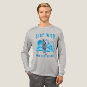 Blijf Wild Witte Wolf Sneeuw Catwalk Tri-Blend Shirt (Voorkant)