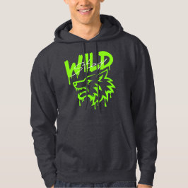 Blijf Wild Wolf - Krachtige Stedelijke Straatkunst Hoodie