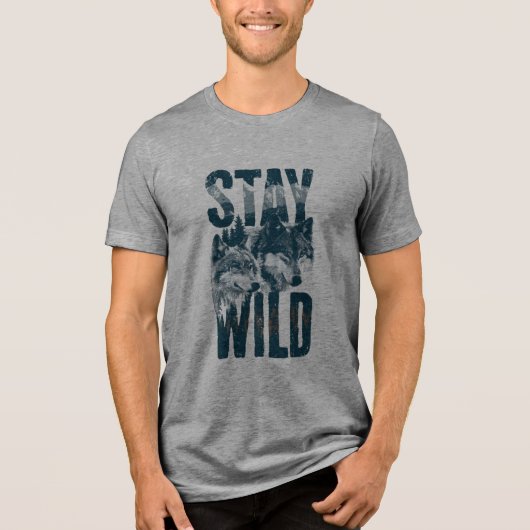 Blijf Wild Wolf Natuur Scene Wilderness T-Shirt (Voorkant)