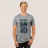 Blijf Wild Wolf Natuur Scene Wilderness T-Shirt (Voorkant volledig)