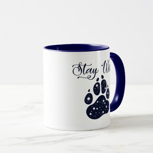 Blijf Wild Wolf Paw Mok (Voorkant rechts)