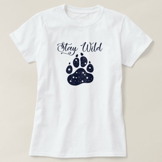 Blijf Wild Wolf Paw T-Shirt (Design voorkant)